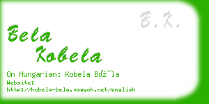 bela kobela business card